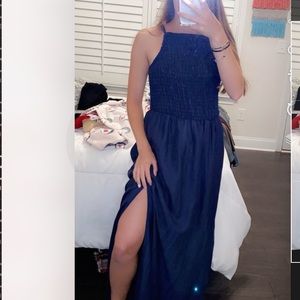long navy dress
